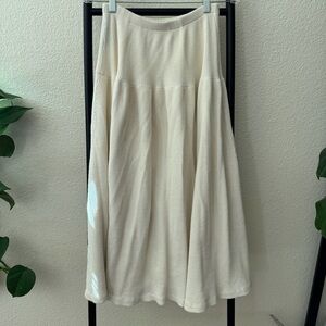 Vintage Silver Wings Waffle Knit Cream Maxi Skirt OS